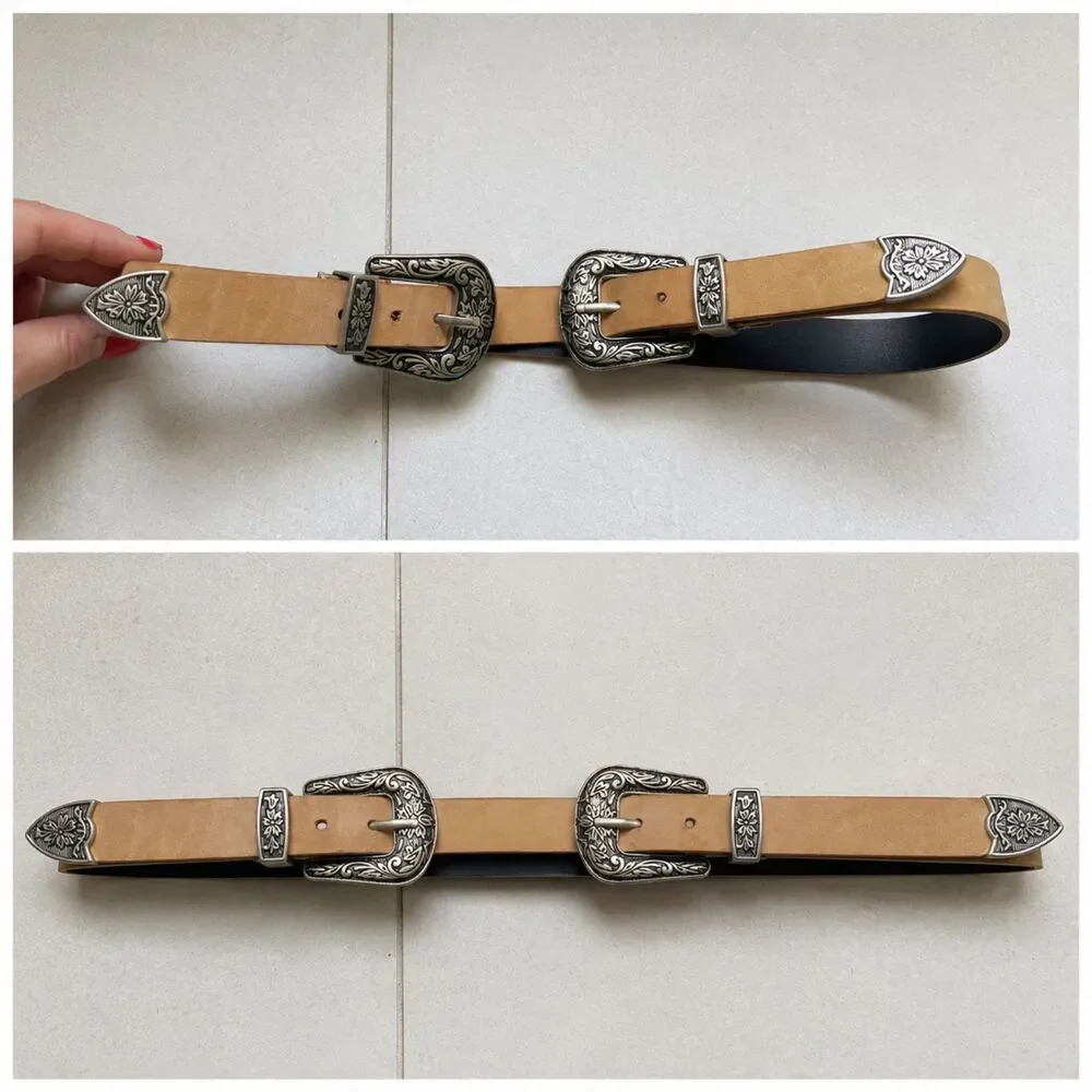 Lovers + Friends x REVOLVE Oklahoma Double Buckle Belt Tan M